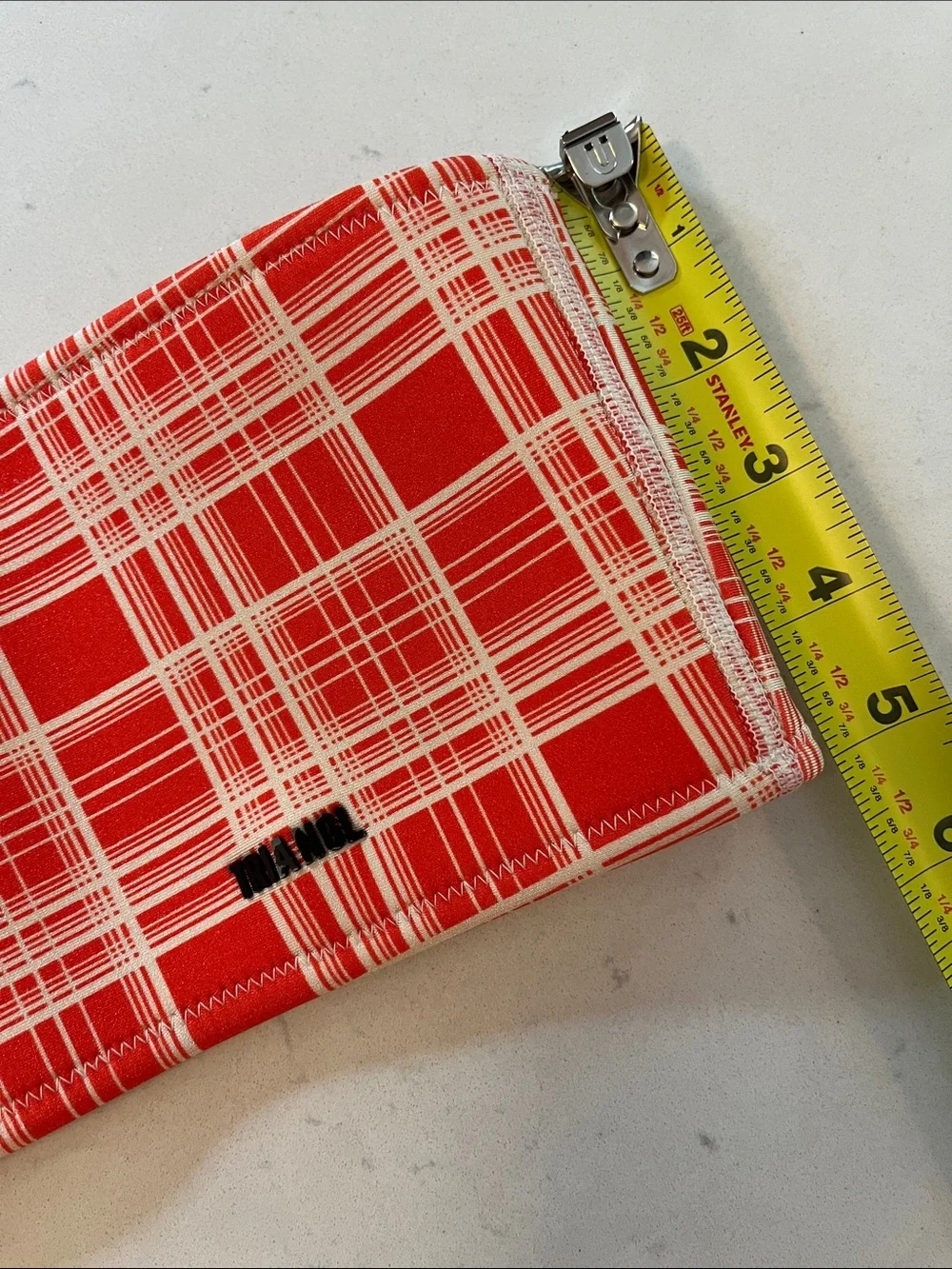 Triangl swimwear Coral Plaid Bandeau Bikini Size M